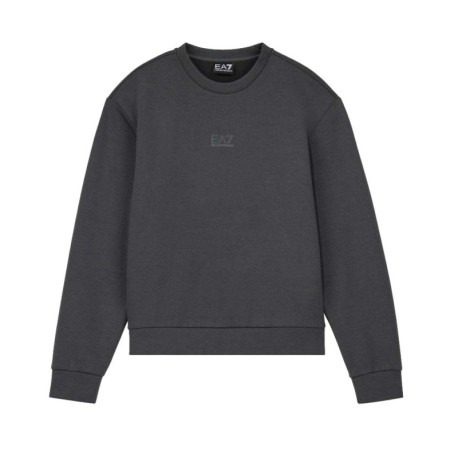 Ea7 Felpa Girocollo Logo Series Essential Grigio Donna
