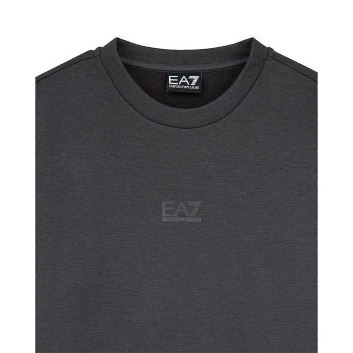 Ea7 Felpa Girocollo Logo Series Essential Grigio Donna