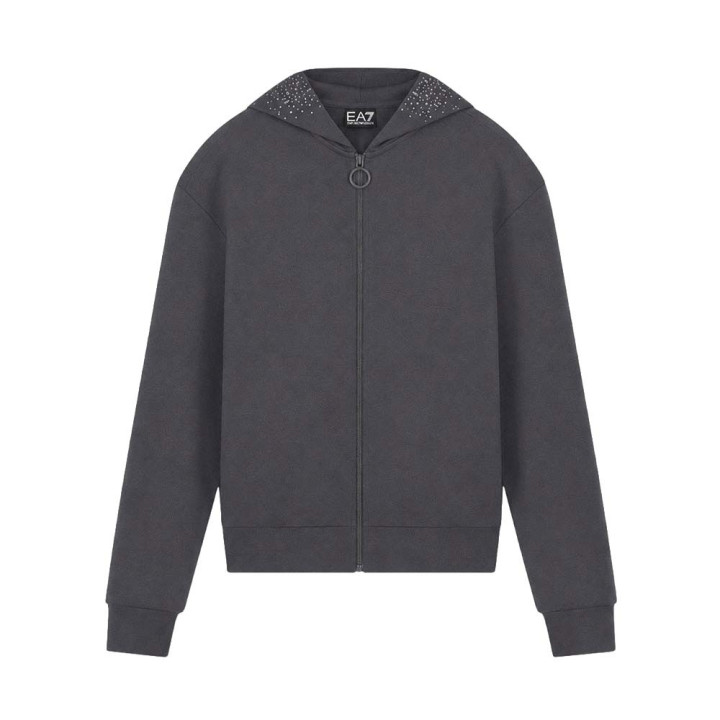 Ea7 Felpa Con Cerniera Precious Nero Donna