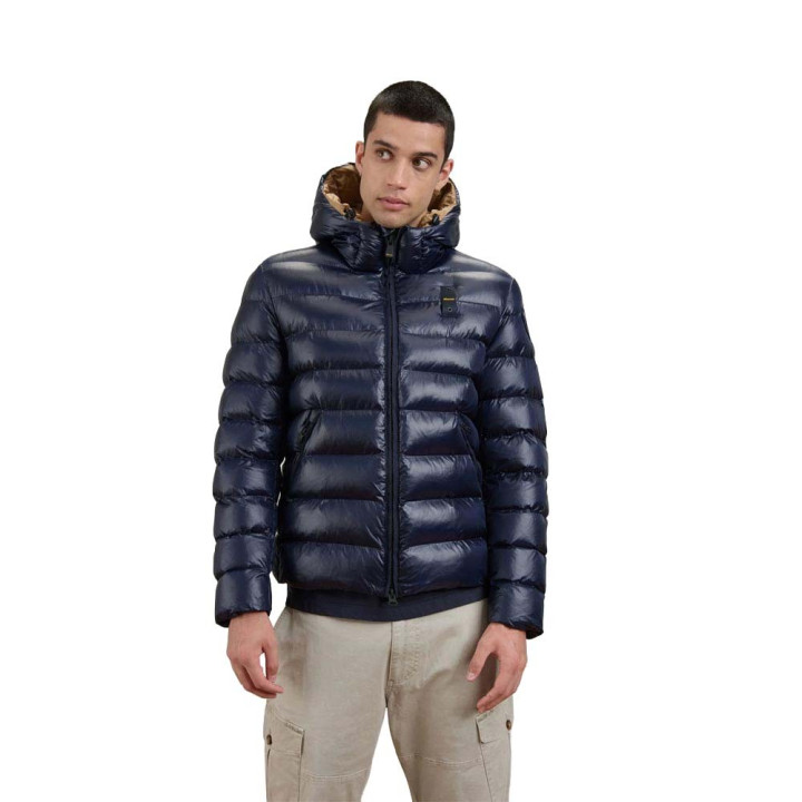 Blauer Piumino Con Cappuccio Adams Blu Uomo