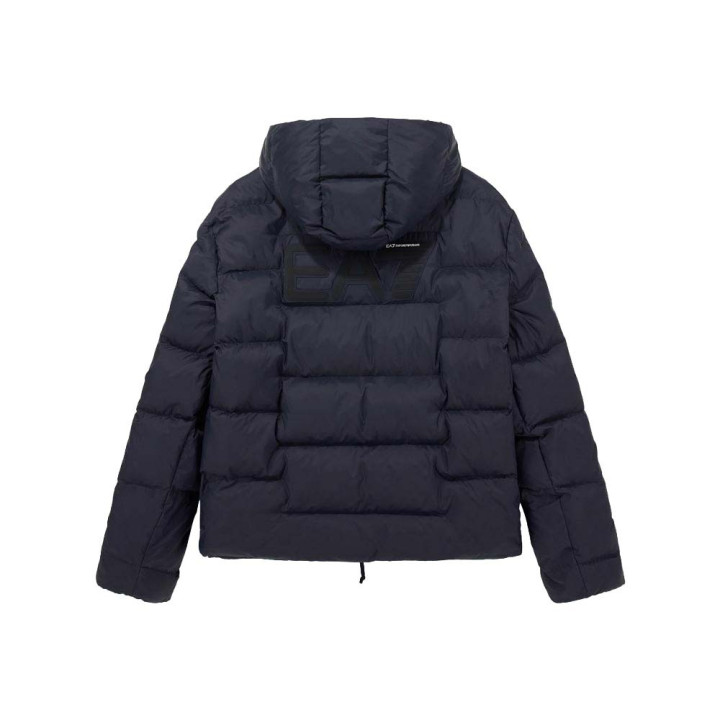 Ea7 Piumino Con Cappuccio Blu Uomo