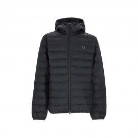 Fred Perry Piumino Con Cappuccio Nero Uomo