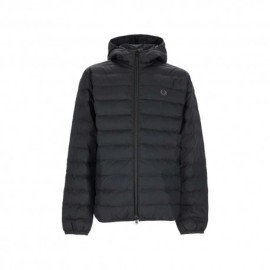 Fred Perry Piumino Con Cappuccio Nero Uomo
