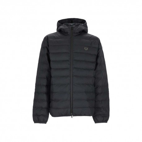 Fred Perry Piumino Con Cappuccio Nero Uomo
