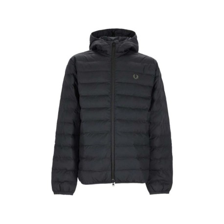 Fred Perry Piumino Con Cappuccio Nero Uomo