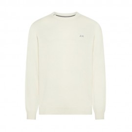 Sun 68 Maglia Maniche Lunghe Girocollo Bianco Uomo