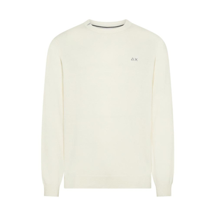 Sun 68 Maglia Maniche Lunghe Girocollo Bianco Uomo