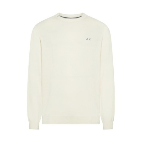 Sun 68 Maglia Maniche Lunghe Girocollo Bianco Uomo