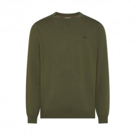 Sun 68 Maglia Maniche Lunghe Girocollo Verde Uomo