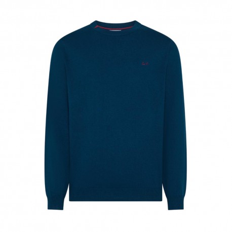 Sun 68 Maglia Maniche Lunghe Girocollo Petrolio Uomo