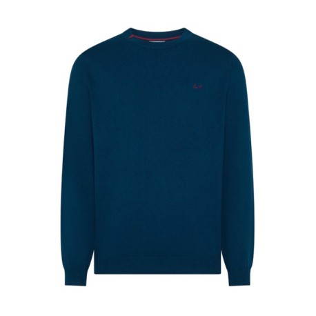 Sun 68 Maglia Maniche Lunghe Girocollo Petrolio Uomo
