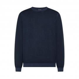 Sun 68 Maglia Maniche Lunghe Stone Wash Blu Uomo