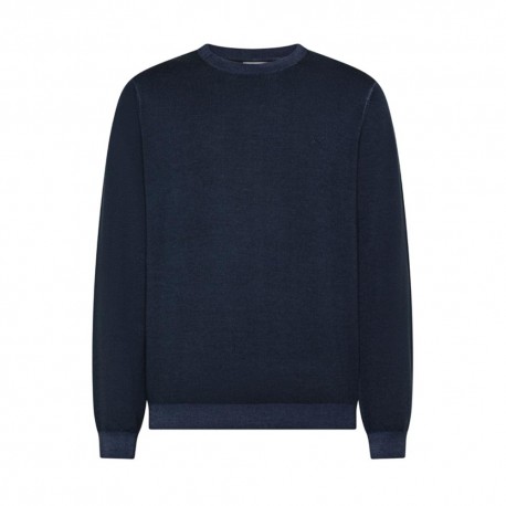 Sun 68 Maglia Maniche Lunghe Stone Wash Blu Uomo