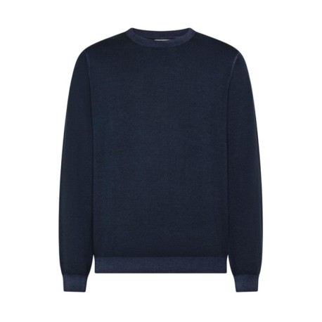 Sun 68 Maglia Maniche Lunghe Stone Wash Blu Uomo