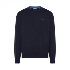 Sun 68 Maglia Maniche Lunghe Doppio Collo Blu Uomo