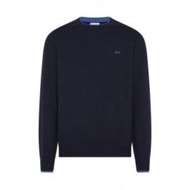 Sun 68 Maglia Maniche Lunghe Doppio Collo Blu Uomo