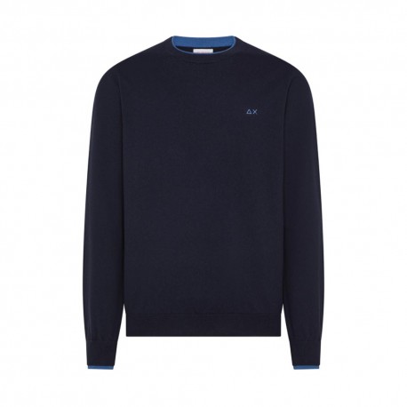 Sun 68 Maglia Maniche Lunghe Doppio Collo Blu Uomo