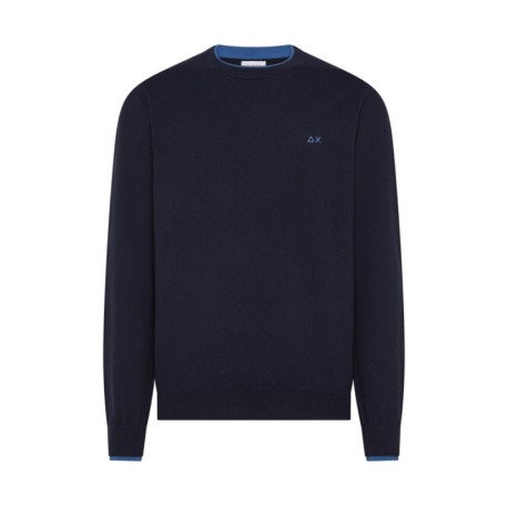 Sun 68 Maglia Maniche Lunghe Doppio Collo Blu Uomo