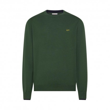Sun 68 Maglia Maniche Lunghe Doppio Collo Verde Uomo