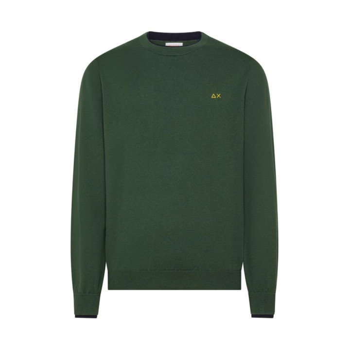 Sun 68 Maglia Maniche Lunghe Doppio Collo Verde Uomo