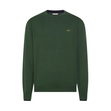 Sun 68 Maglia Maniche Lunghe Doppio Collo Verde Uomo