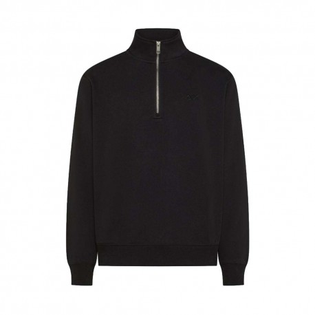 Sun 68 Felpa Mezza Zip Nero Uomo