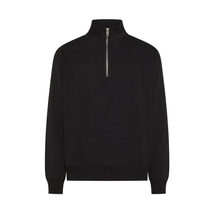 Sun 68 Felpa Mezza Zip Nero Uomo