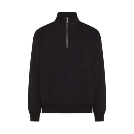 Sun 68 Felpa Mezza Zip Nero Uomo