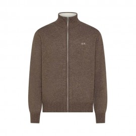 Sun 68 Maglia Maniche Lunghe Full Zip Moro Uomo