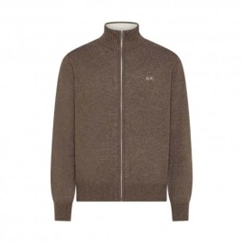 Sun 68 Maglia Maniche Lunghe Full Zip Moro Uomo