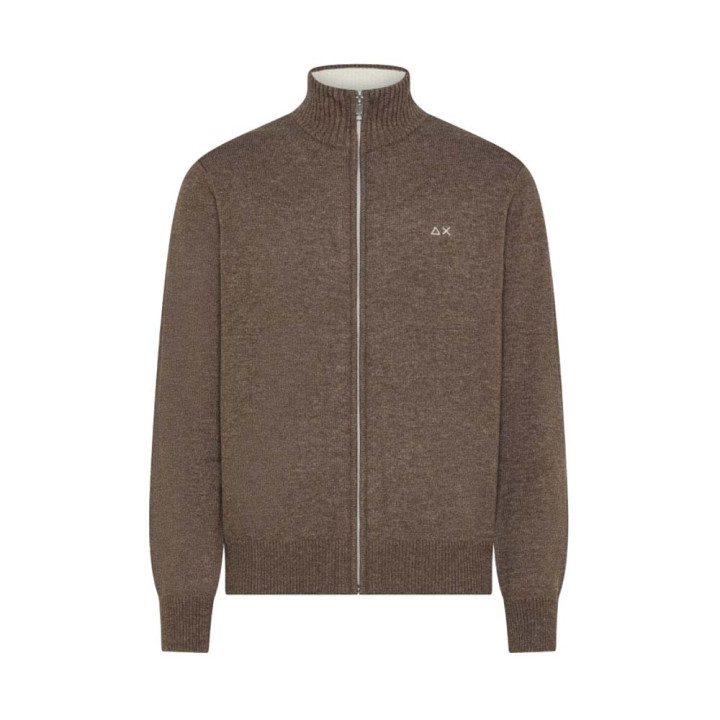 Sun 68 Maglia Maniche Lunghe Full Zip Moro Uomo