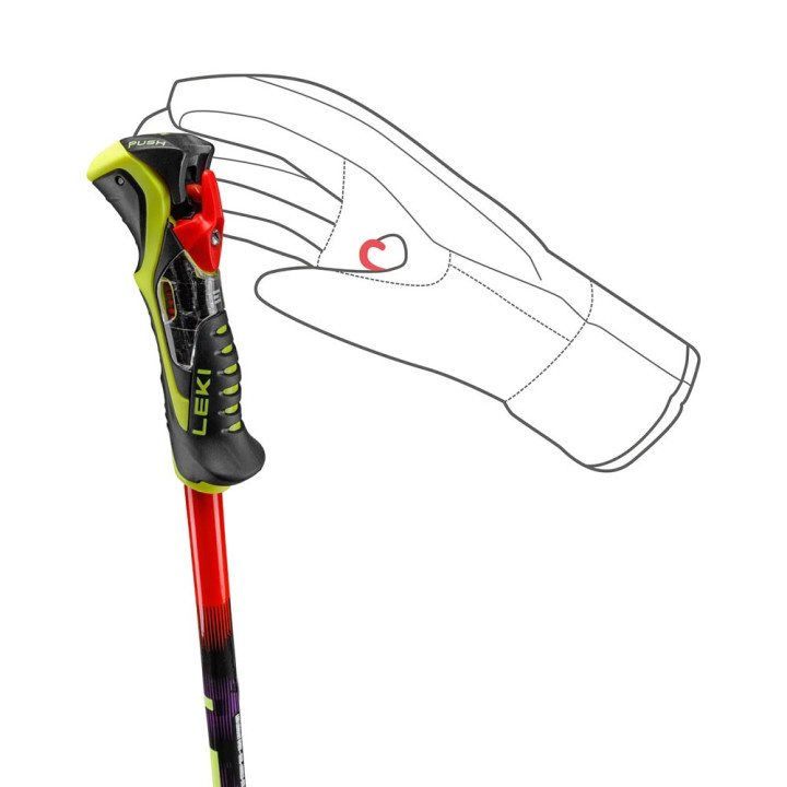 Leki Wcr Pro Lite Sl Tr Rosso Nero Giallo - Bastoncini Sci Uomo