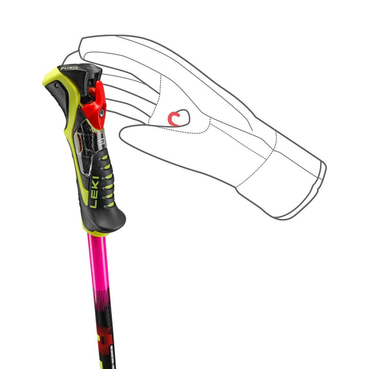 Leki Wcr Pro Lite Sl Tr Rosa Nero Giallo - Bastoncini Sci Uomo