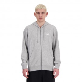 New Balance Felpa Con Cerniera Essentials Grigio Uomo
