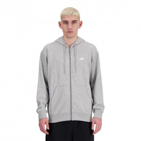 New Balance Felpa Con Cerniera Essentials Grigio Uomo
