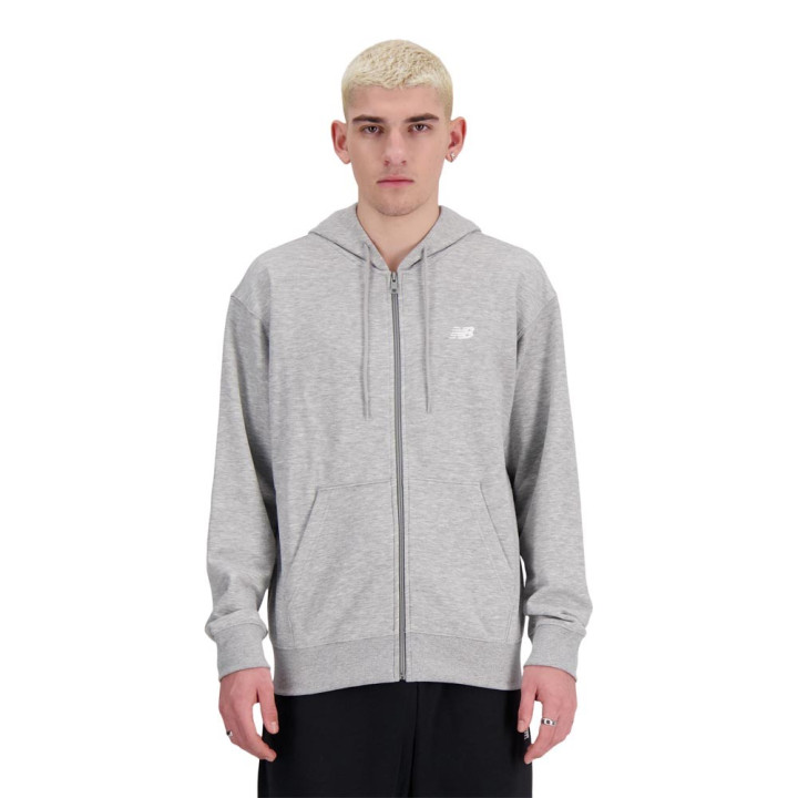 New Balance Felpa Con Cerniera Essentials Grigio Uomo