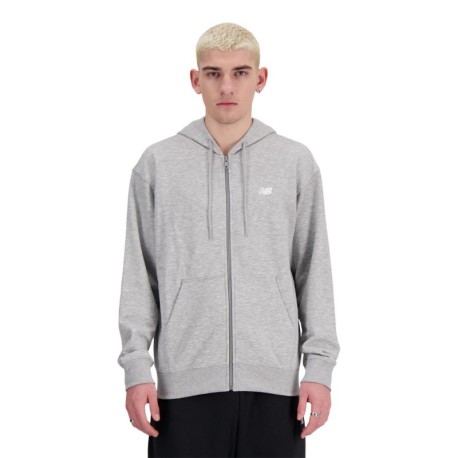 New Balance Felpa Con Cerniera Essentials Grigio Uomo