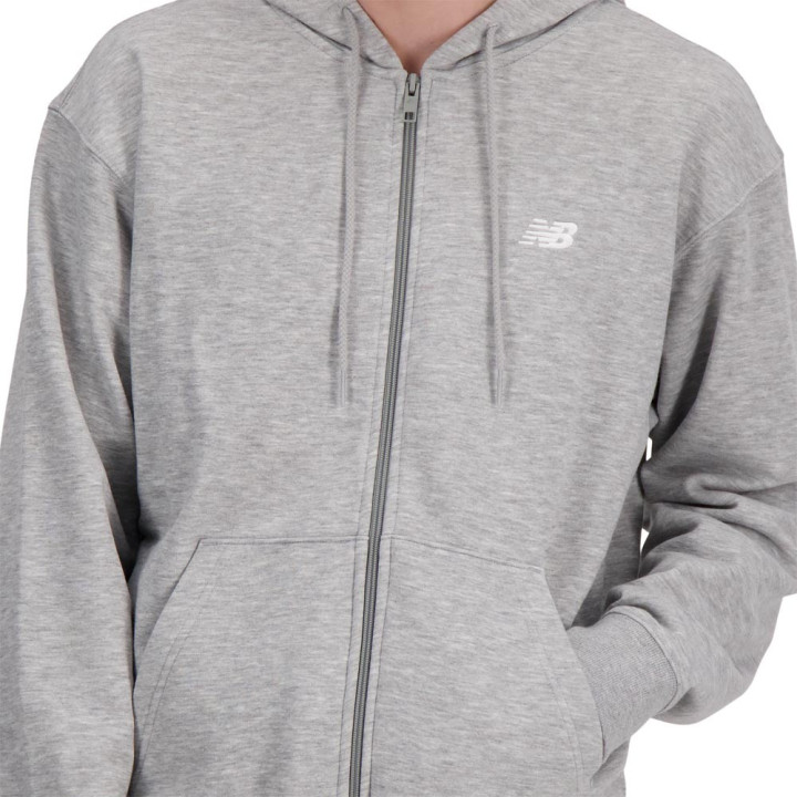 New Balance Felpa Con Cerniera Essentials Grigio Uomo