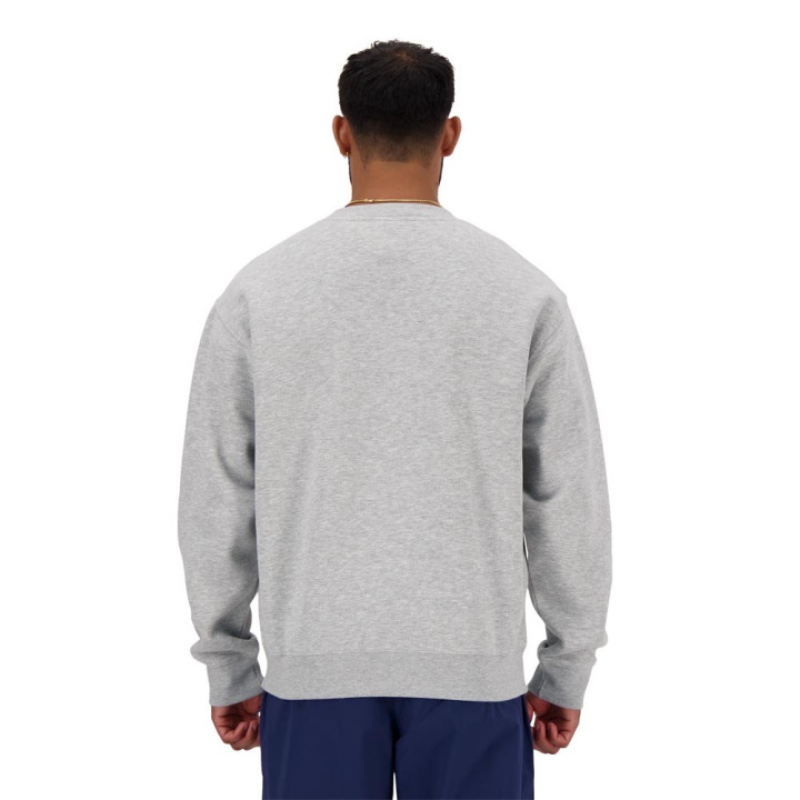 New Balance Felpa Girocollo Essentials Grigio Uomo