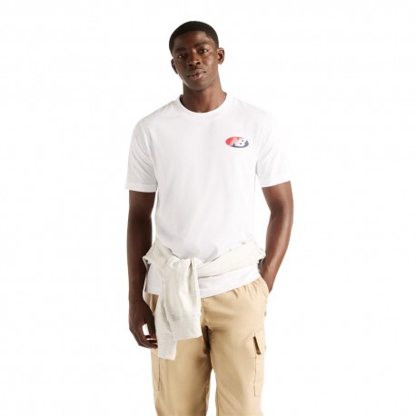 New Balance T-Shirt Oval Badge Bianco Uomo