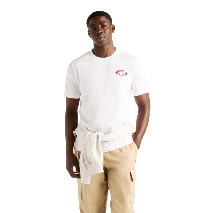 New Balance T-Shirt Oval Badge Bianco Uomo