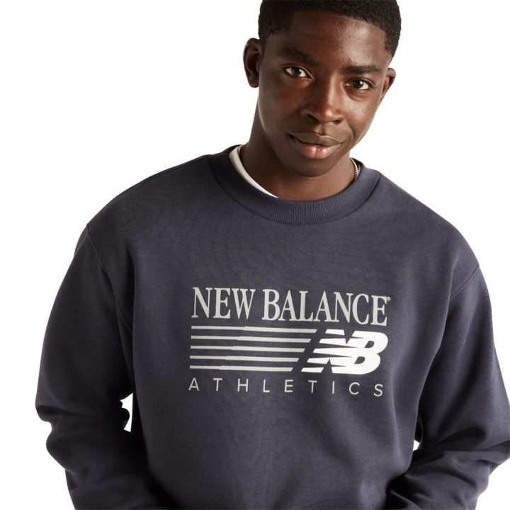 New Balance Felpa Girocollo Reimmegined Blu Uomo