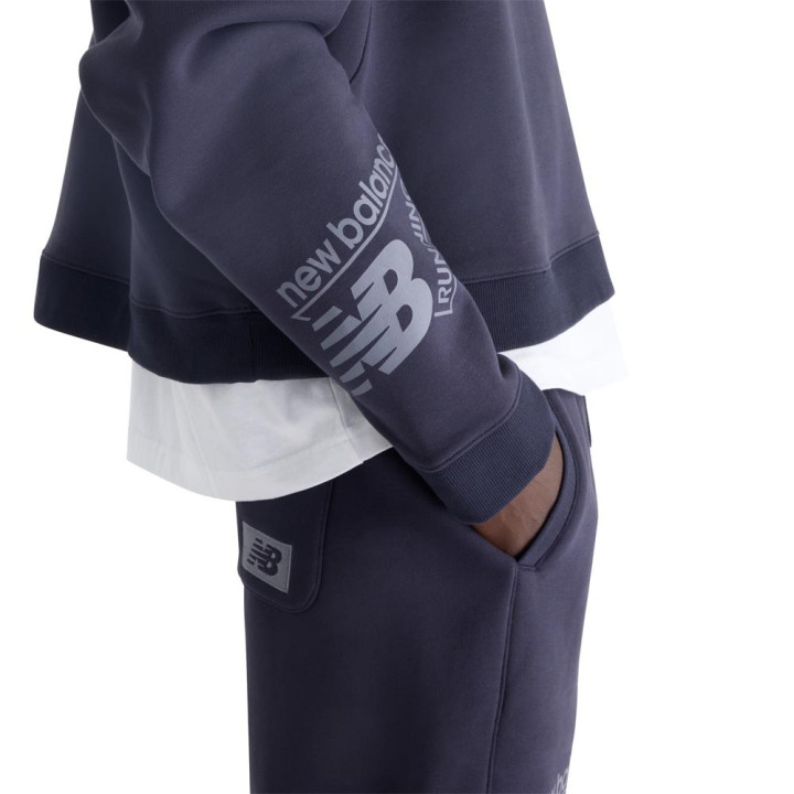 New Balance Felpa Girocollo Crafed Blu Uomo