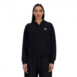 New Balance Felpa Con Cerniera Essentials Nero Donna