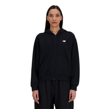 New Balance Felpa Con Cerniera Essentials Nero Donna