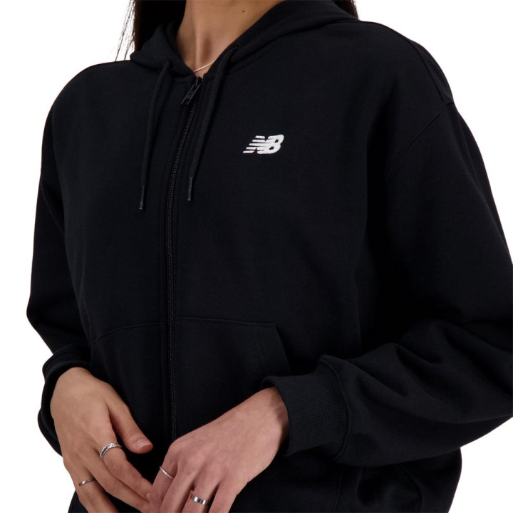 New Balance Felpa Con Cerniera Essentials Nero Donna