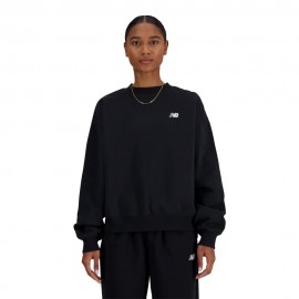 New Balance Felpa Girocollo Essentials Nero Donna
