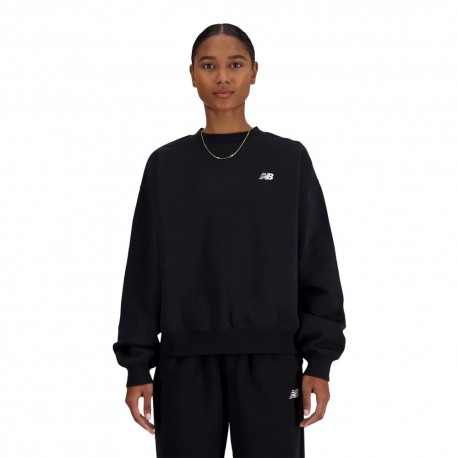 New Balance Felpa Girocollo Essentials Nero Donna