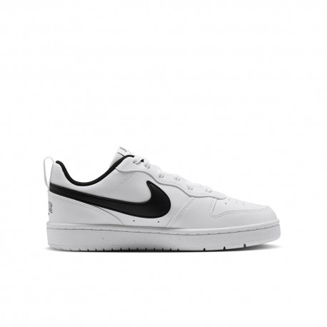 Nike Court Borough Low Gs Bianco Nero - Sneakers Bambino