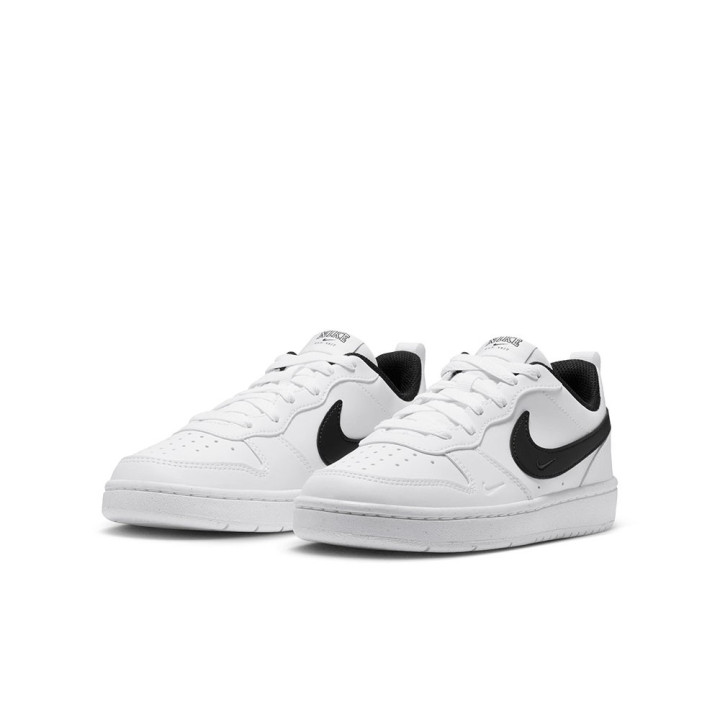 Nike Court Borough Low Gs Bianco Nero - Sneakers Bambino
